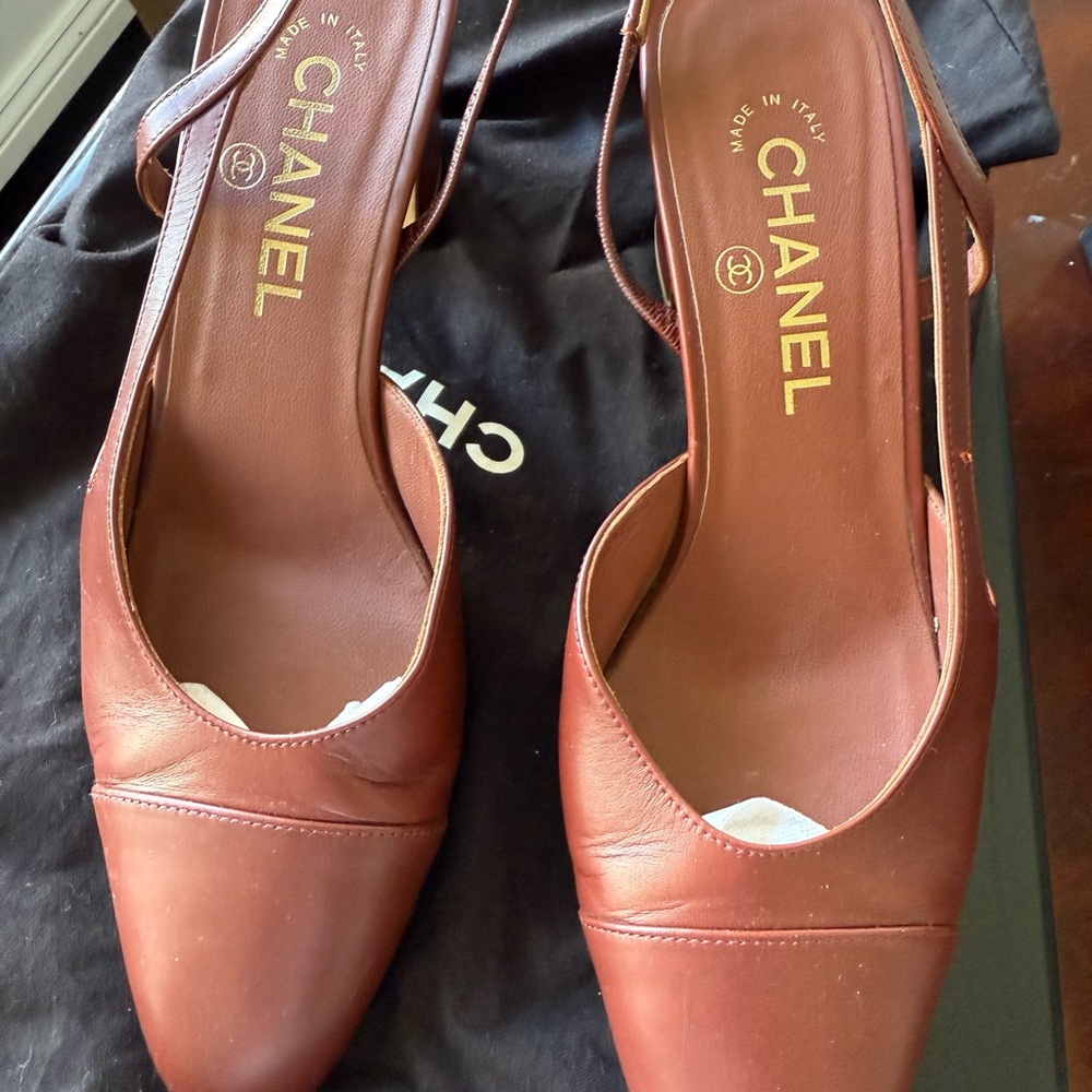 Chanel Women's Brown Slingback Shoes